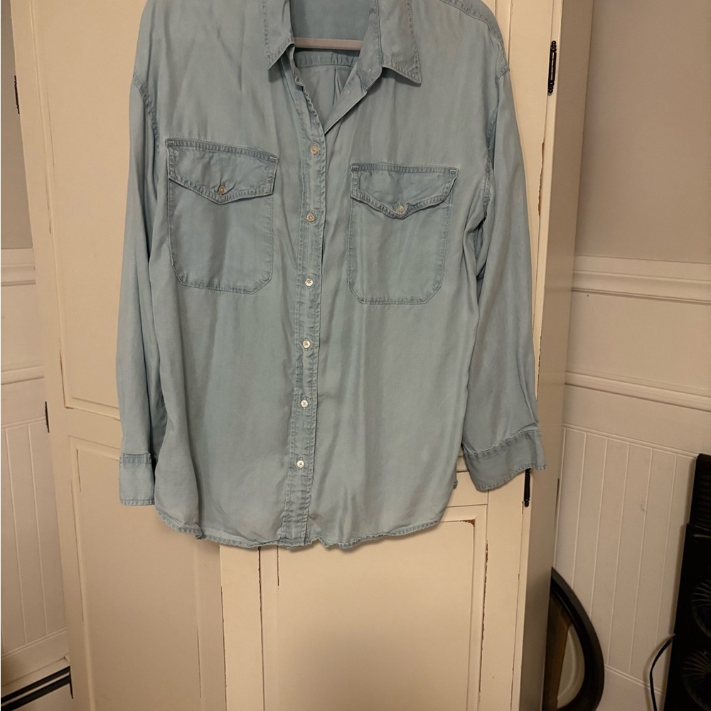 Aritzia Light Blue Button Down Shirt